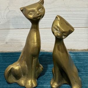 Vintage Brassy Sassy Cats set of 2
